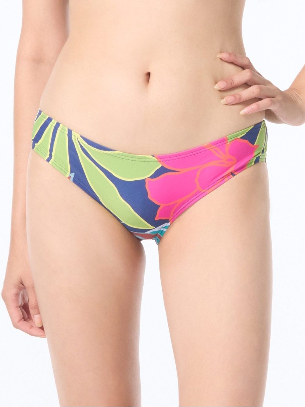 Vince Camuto Navy Bikini Bottoms with Hot Pink & Lime Floral Print